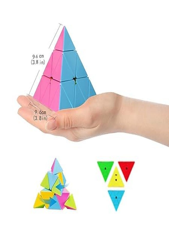 AESTROKE Triangle Pyramid Magic Cube,Pyramid Speed Cube Puzzle, 9.5cm, Stickerless Design, Multicolor ABS Material, 81g - Image 3